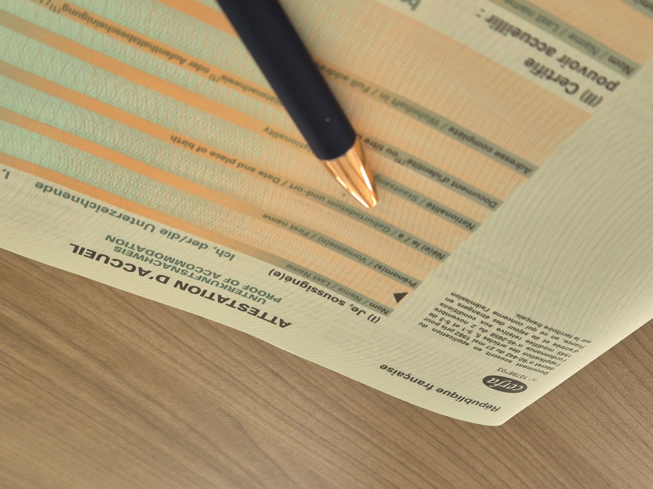 Attestation d'accueil